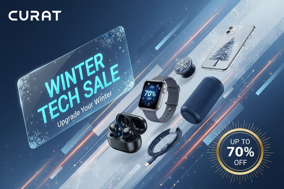 ek winter sale ke liye attractive banner banado mere curat store ke liye jisme winter special gedgets aur bohot se trending product hai